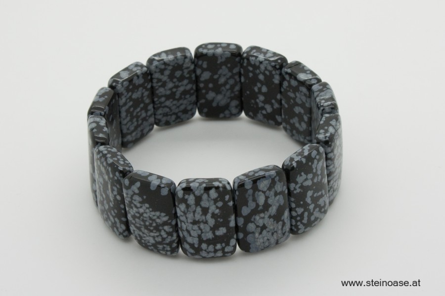 Armband Schneeflocken Obsidian